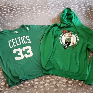 Adidas Green Celtics Shirt and Hoodie Set